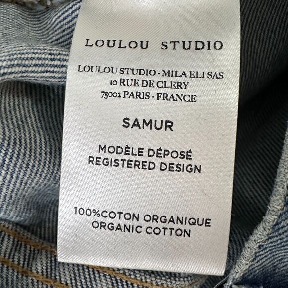 LouLou Studio Samur Jeans Women’s 26 Blue Denim Cotton Straight Leg NWT New - Picture 9 of 12